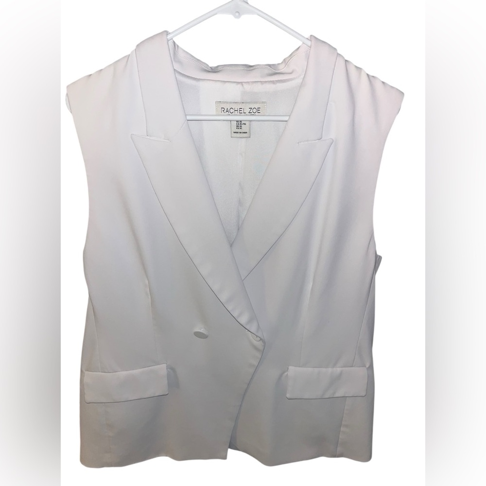 2/$20 🩷 Rachel Zoe Sleeveless V Neck Buttoned Vest SIZE XL WHITE